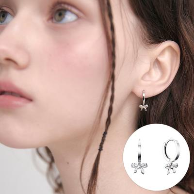 [Rosemont] Silbernes Band One-Touch Ohrringe Ra24C52T