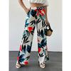 Ladies Bohemian Floral Print Wide Leg Pants