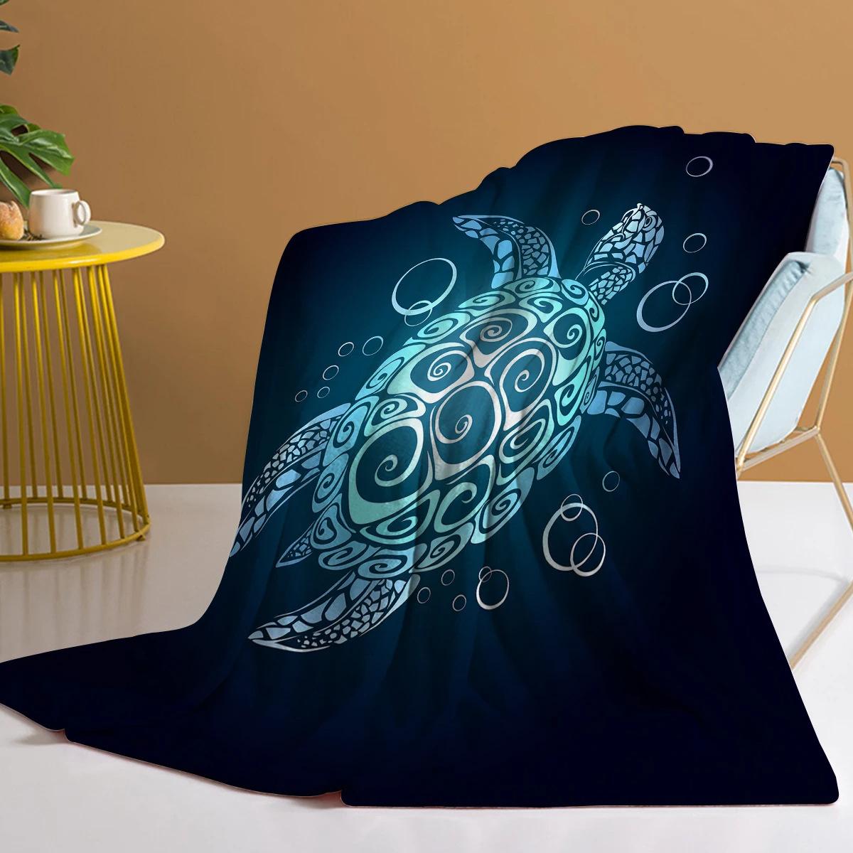

Creative Turtle Series Printed Blanket for Sofa Bed Travel Camping Living Room Office Conditioning Blanket for All Seasons Gifts 75x90cm