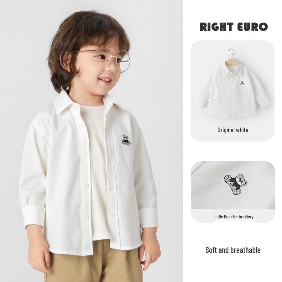 Right European Boys' Denim Shirt Jacket - New Spring/Autumn 2026 Style Trendy Kids' Clothing