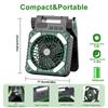Outdoor LED Solar Camping Campinglicht Faltbar USB Wiederaufladbarer Ventilator 4 Geschwindigkeiten Leistungsstark Tragbar Camping Schreibtischlampe Mit Ventilator