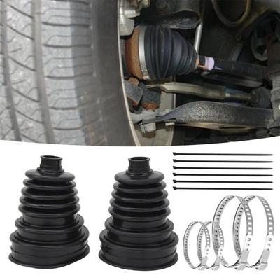 2 Stück CV-Gelenk Staubschutzmanschetten-Set mit 4 Edelstahlklemmen 6 Kabelbindern Silikon Wasserdicht Staubdicht Achsmanschette Reparaturset für Universal-Auto