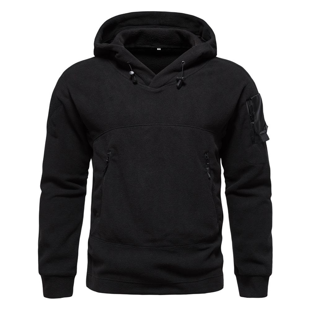 2024 Men's Tactical Hooded Fleece Sweatshirt Pullover Jacket