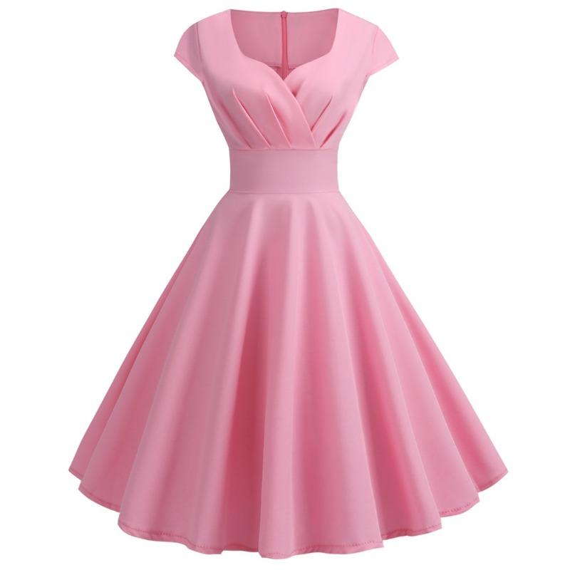 JPNTKY Fashion Summer Spring Solid Color Print Casual Dresses