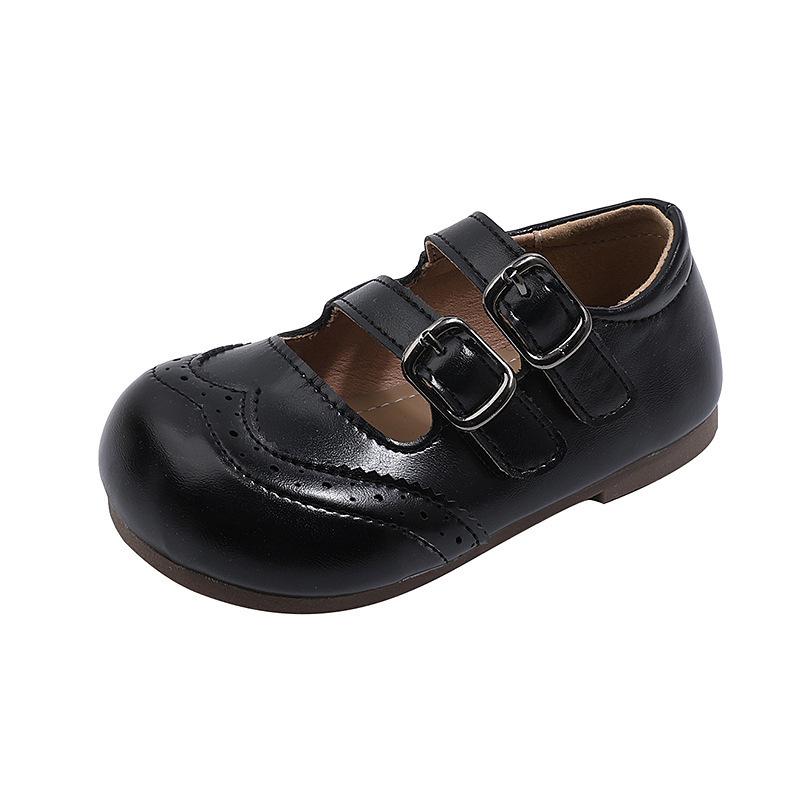 

Anti-slip Shoes - New Style Girls Retro Shoes with Soft Sole - Learning Step Single Shoes 21 чёрный