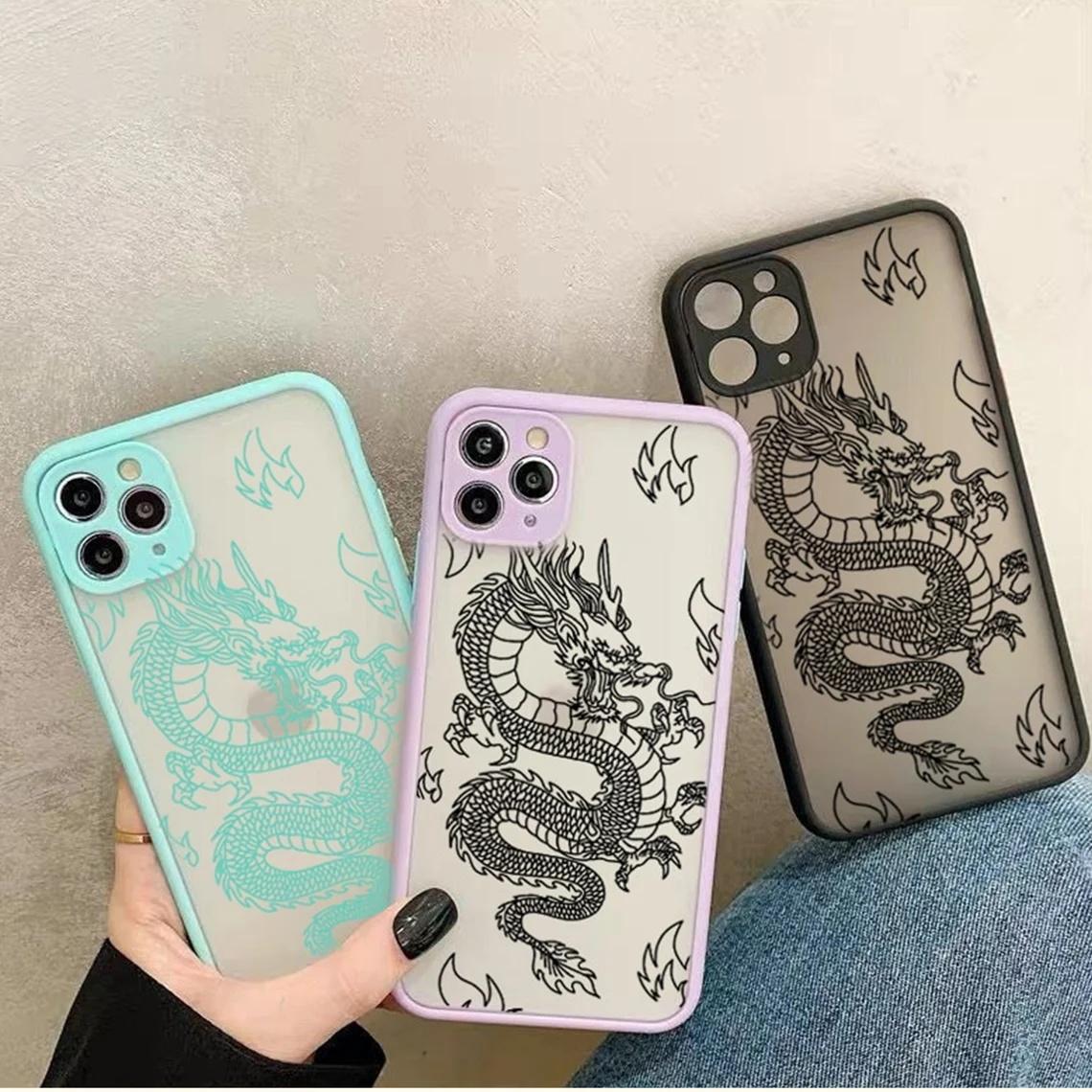 

Винтажный чехол серии Dragon для iphone X XS MAX XR, жесткий противоударный чехол для iPhone 6s 7 8 Plus SE 2 13 12 11 14 Pro MAX