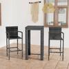 VidaXL 3-Piece Garden Bar Set with Armrests Patio Bistro Table and Stools Outdoor 3064806
