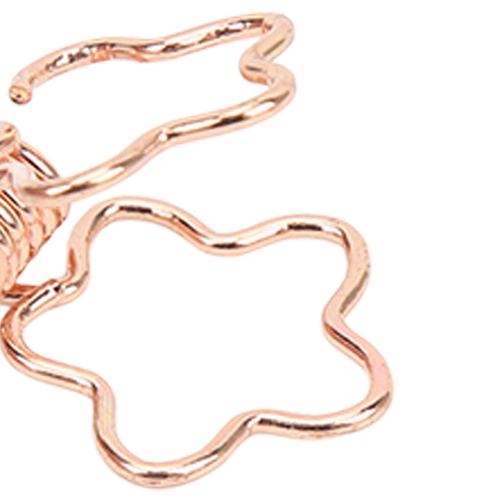 100pcs   Clips Cute Flower Shape Metal Hollowed   Tail Clips Paper Clamps for   Document Ticket