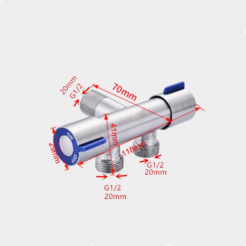 Stainless Steel 1in 2 Out Water Tap G1/2 Double Bibcock Grifo Doble Salida Outdoor Garden Washing Machine Mop Tap