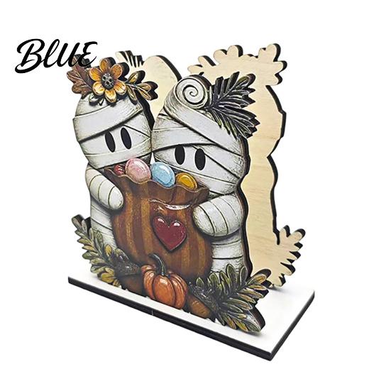 Cute Halloween Home Decor Wooden Napkin Holder Ghost Black Cat Decorative Tabletop Tissue Retro Farmhouse Tableware Dispenser Paper Towel Holder for