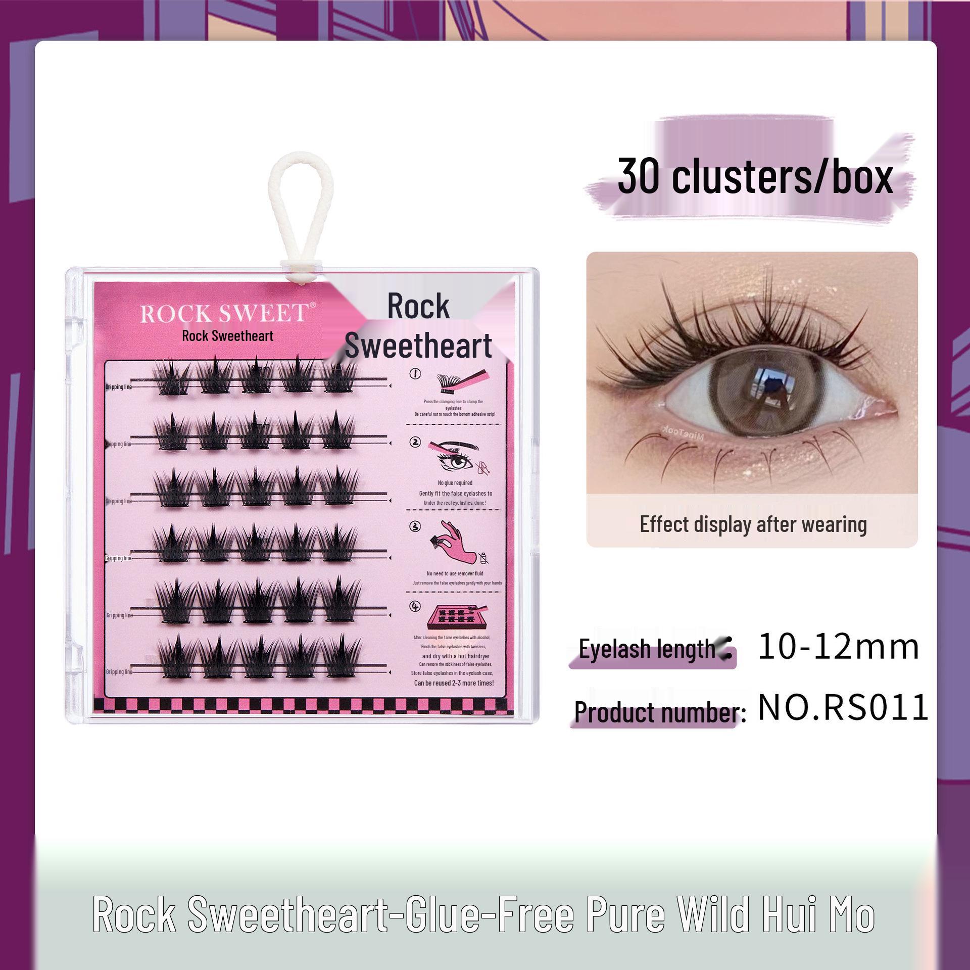 Sweetheart Cat Elf No-Glue False Eyelashes: Easy Three-Step, Lightweight, Curled, Invisible & Natural-Looking for Beginners