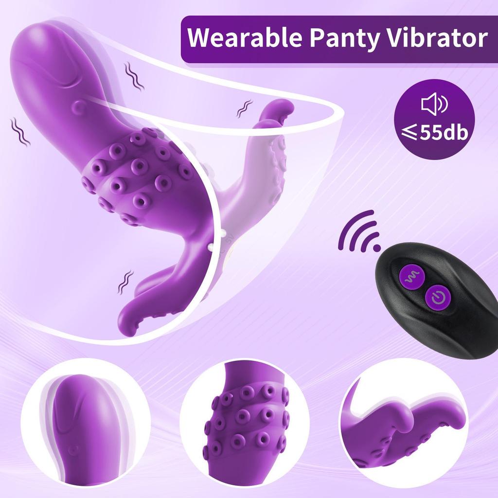 Huan Ai Wearable Remote-Control Vibrating Octopus Female Masturbator