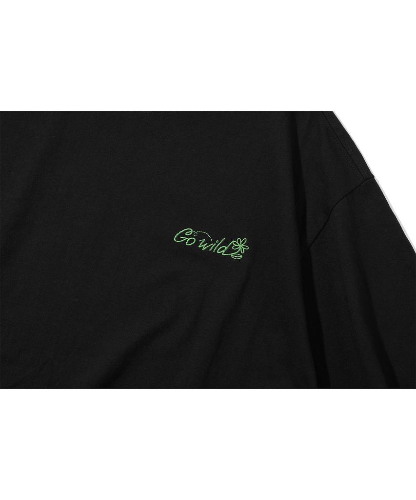 CPGN STUDIO Wild Cat Embroidered Short Sleeve T-Shirt Black
