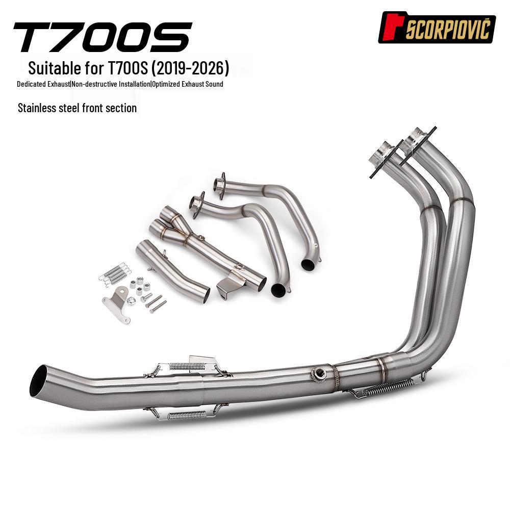 

T700S Stainless Steel Exhaust Pipe Modification Set, Full Split Front and Rear Sections (19-26)