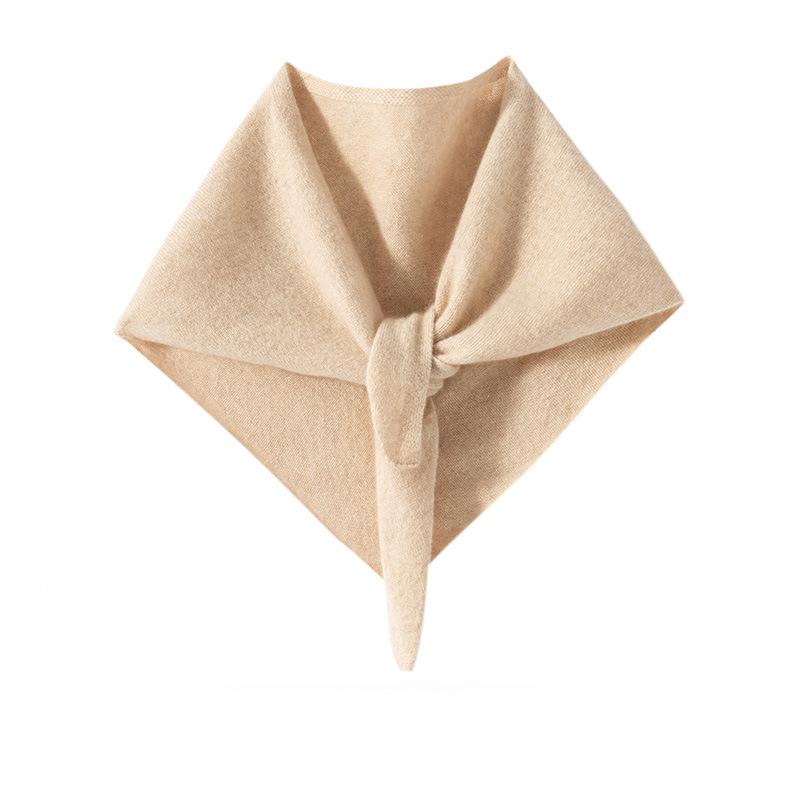 100% Pure Cashmere Women's Knit Triangle Scarf - Neck Warmer & Protector for Autumn/Winter