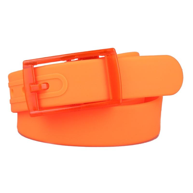 Plain Candy Colors Silicone Rubber Leather Wavy Shape Belt Plastic Buckle Cute Without Metal Belts for Men and Women Waistband