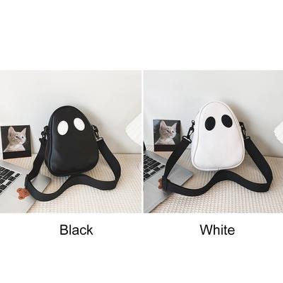 Ghost Funny Leather Shoulder Bag Lovely Fun Devil Fashion Crossbody Handbags Small Portable Casual Satchel Bag Zipper for Travel