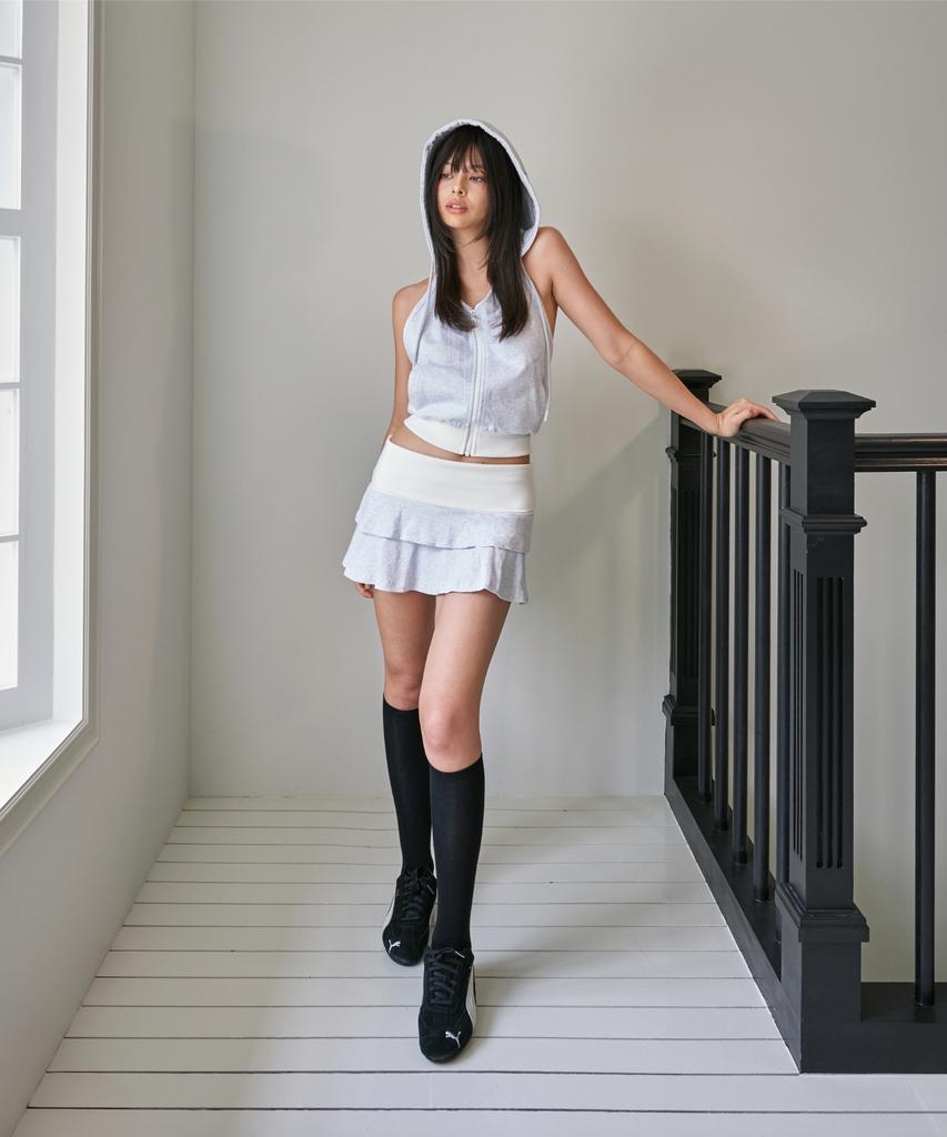 Poyeong 00 Can Can Skirts White Melange