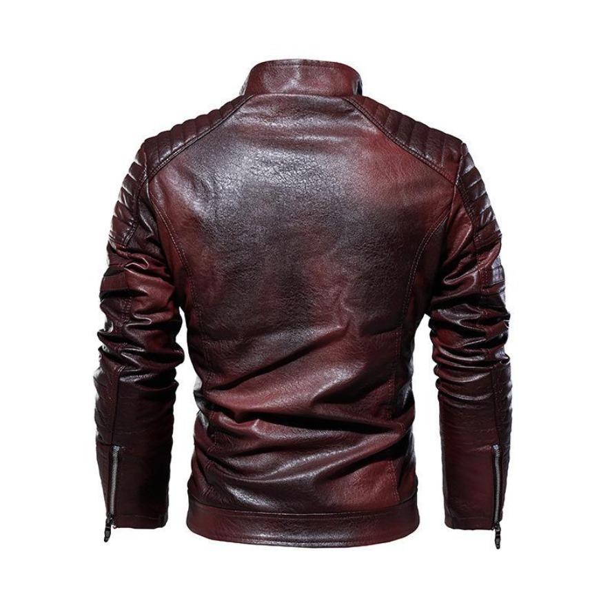 Veste de moto en cuir PU transfrontalier pour homme, style européen/américain, moderne et robuste, plus velours.