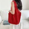 Red Romantic Knitted Shoulder Bag - Retro Mesh Hollow-Out Handbag