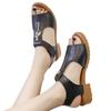 2023 Summer New Fish Mouth Sandals Women's One Line Buckle Strap Thick Heel Zipper Open Toe Roman Sandals