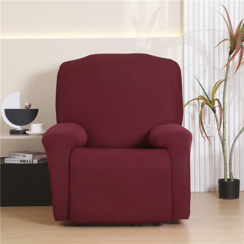 4Pcs/Set Solid Color Stretch Recliner Sofa Cover For Living Room Elastic Non Slip Armchair Covers All-Inclusive Couch Slipcovers