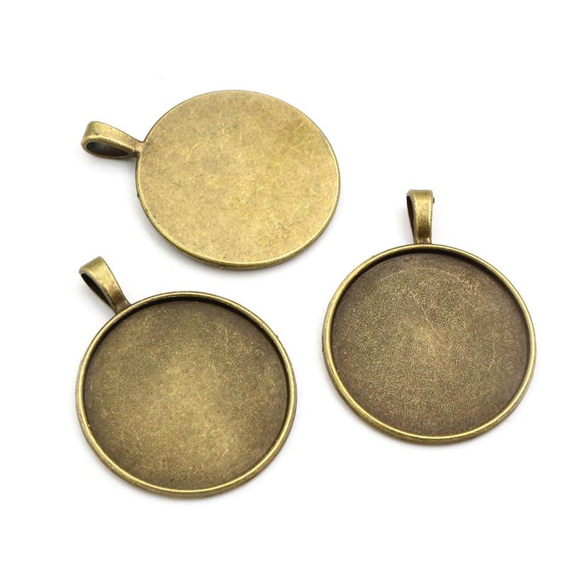 

5pcs/Lot 30mm Inner Size 4 Colors Plated Classic Style Cabochon Base Setting Charms Pendant Tray