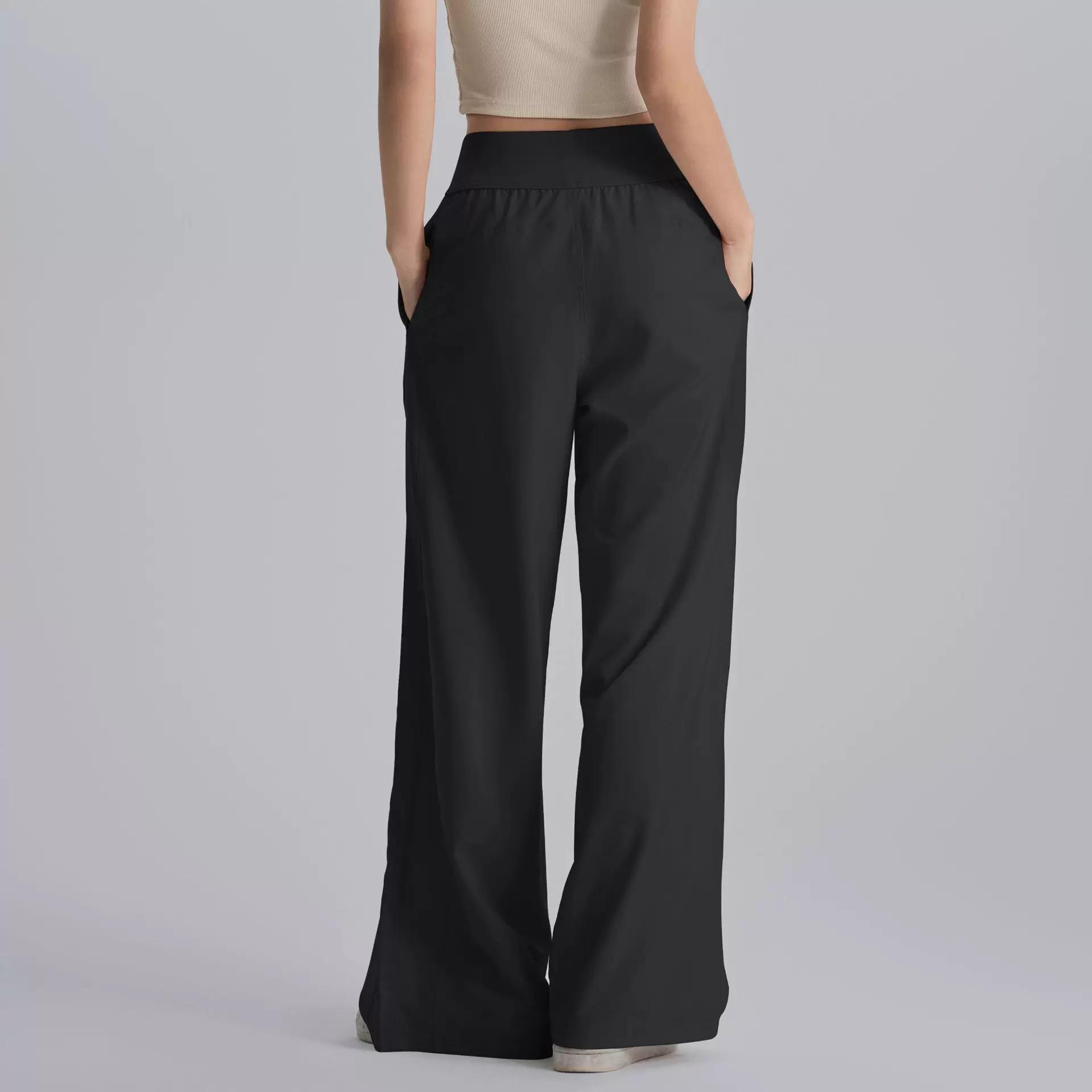 Latin Street Dance Jazz Dance Adult Women s Loose Straight-Leg Sports Pants Wide-Leg Pants Yoga Breathable Outdoor Casual XL чёрный
