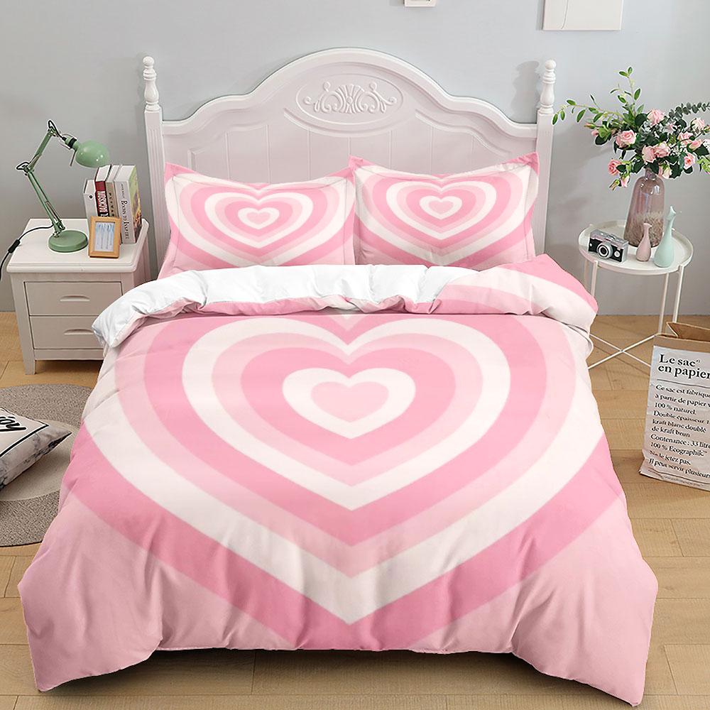 Turquoise Heart Wave Abstract Duvet Cover Set King Queen Double Full Twin Single Size Bed Linen Set