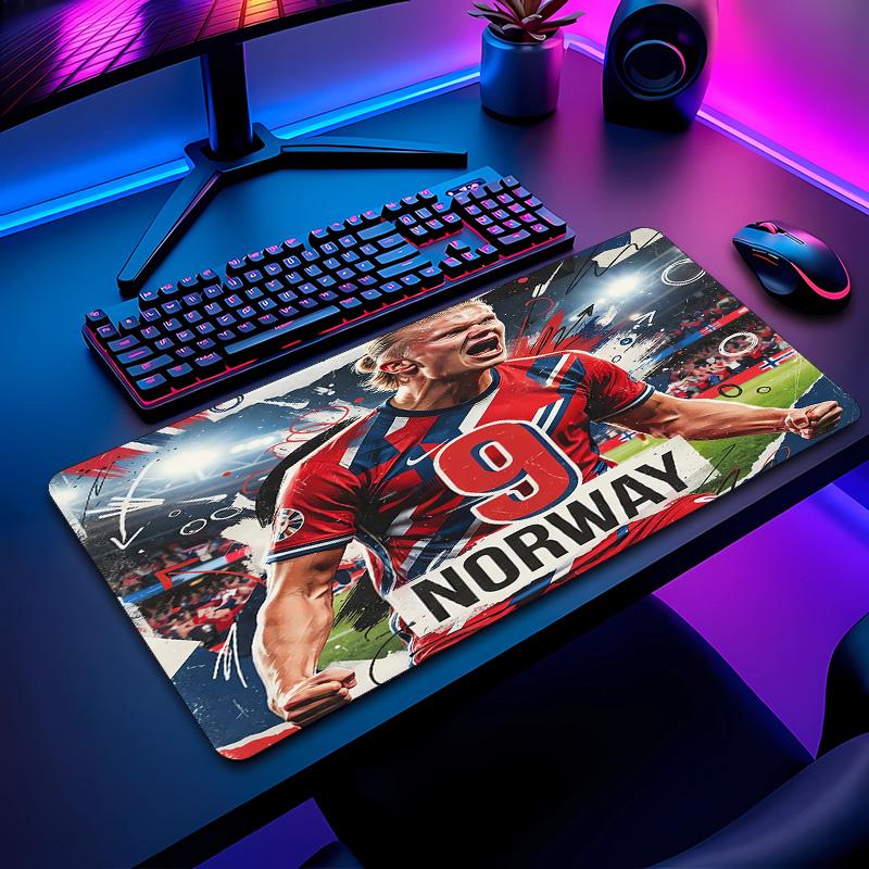 Erling Haaland Fußballmuster Mauspads Nicht?Rutschfestes Gummi-Basis Gaming-Mauspad Für Schreibtisch Büro Zuhause