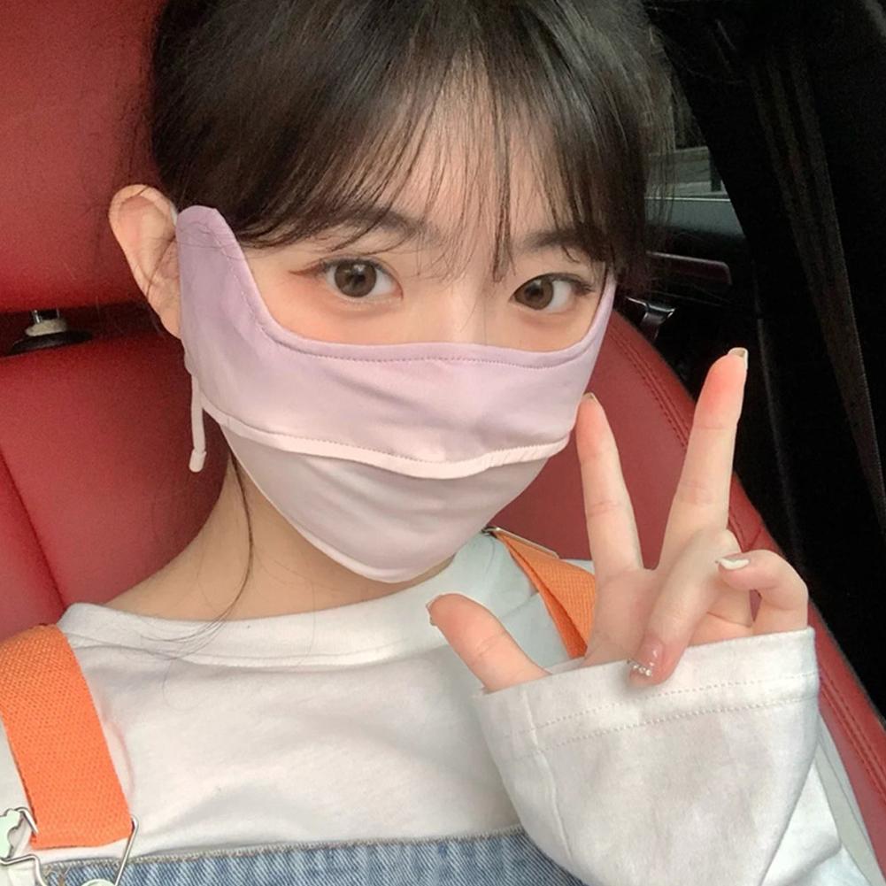 Summer Sunscreen Ice Silk Motorcycle Mask Mask Breathable 3D Hyaluronic Acid Washable UV Eye Pr E9B1