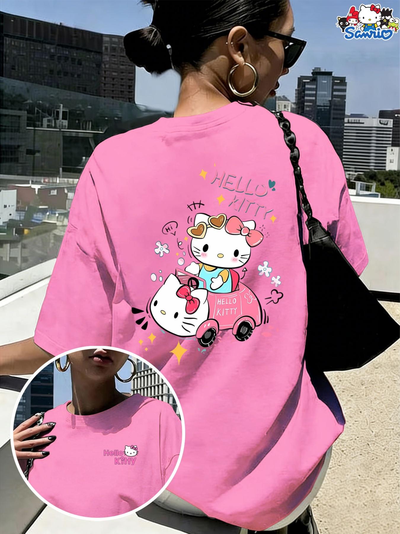 

New Sanrio Ladies Summer Simple and Fashionable Tshirt Versatile and Slimming Soft and Comfortable Fabric 100 Pure Cotton S