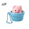 Portable Desk Toy Potted Pig Clicker with Bead Chain Clicky Button Fidget Finger for Stress Relief Backpacks School Bags Decor