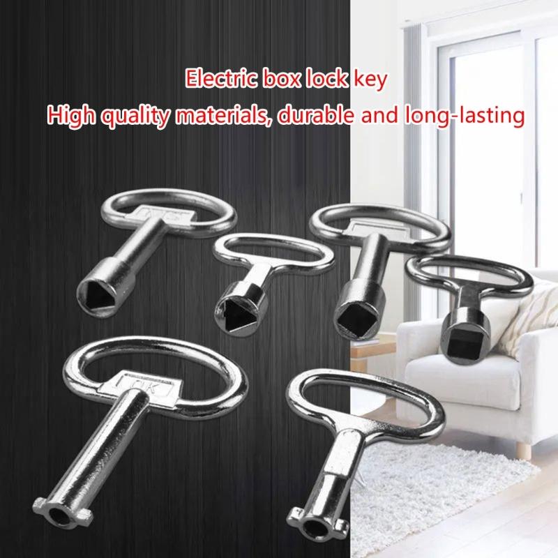 Functional Universal Cross Key Zinc Alloy Plumbers Key Utility Keys for Electric Cabinet Locks Convenient and Reliable