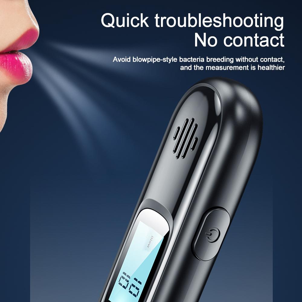 Automatic Alcohol Tester Electronic Breathalyzer with LED Display Portable Rechargeable Drunk Driving Test Alcohol Detector Tool