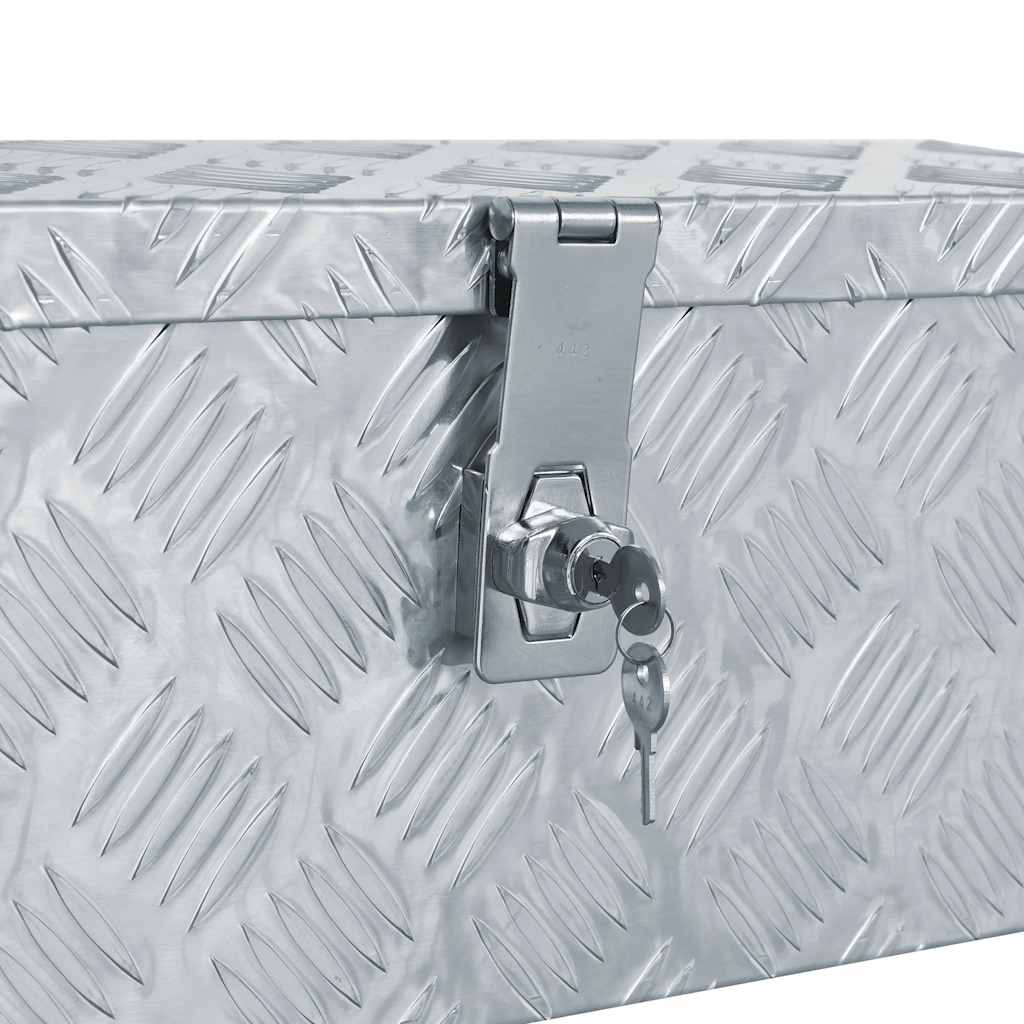 Vidaxl Aluminiowa Skrzynia, 48,5 X 14 X 20 Cm, Srebrna