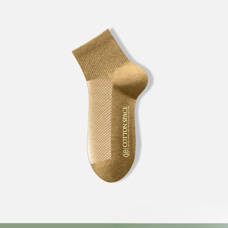 

Мужские летние хлопковые сетчатые дезодорирующие влагопоглощающие носки с пяткой 1 pair имбирный