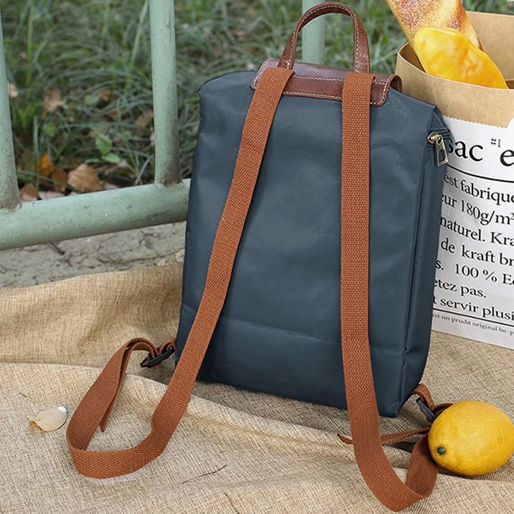 Leisure Travel Nylon Zipper Bag Student Backpack Folding Bag Shoulder Bag Solid Color School Bag For Students Travel Backpack