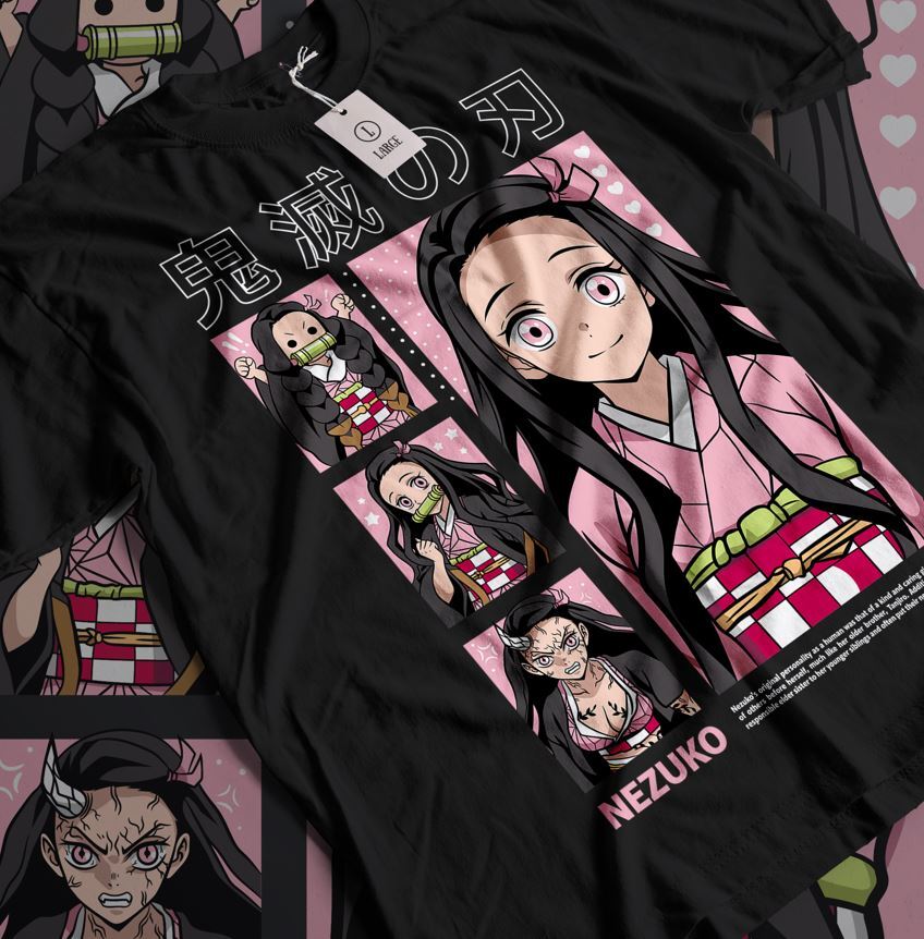 Nezuko tričko Demon Slayer Kokushibo Kimetsu No Yaiba Tanjiro tričko Všechny velikosti