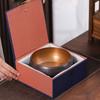 Large Copper Tea Washer Hammered Texture Japanese Style Water Basin Ceremony Waste Bowl