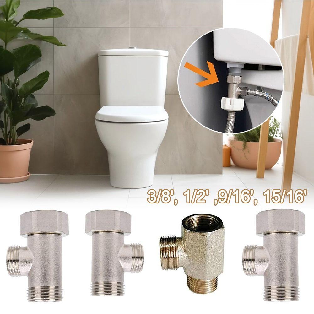 3/8' 1/2' 9/16' 15/16' Tee Joint 3 Way T Valve Connector Durable Toilet Seat Bidet Attachment