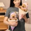 Detachable Capybara Plush Toy Ice Cream Cone Capybara Stuffed Doll  Kids Birthday Gift
