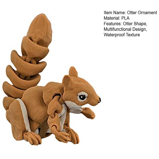 3D Printed Otter Toy Fully Articulated Flexible Fidget Toy Poseable Otter Ornament Stress Relief Home Office Decor