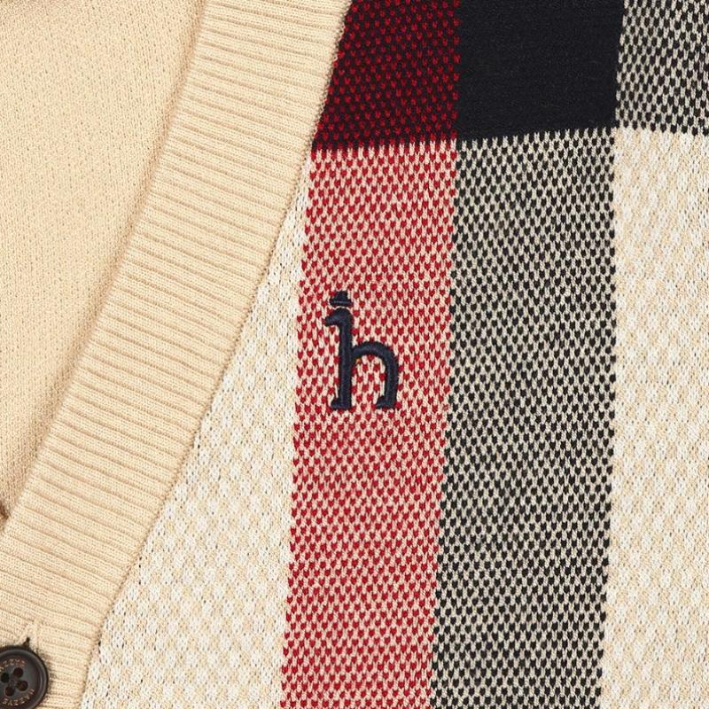 Hedge Kids Knit Check Cardigan Huf12kc10m Bg