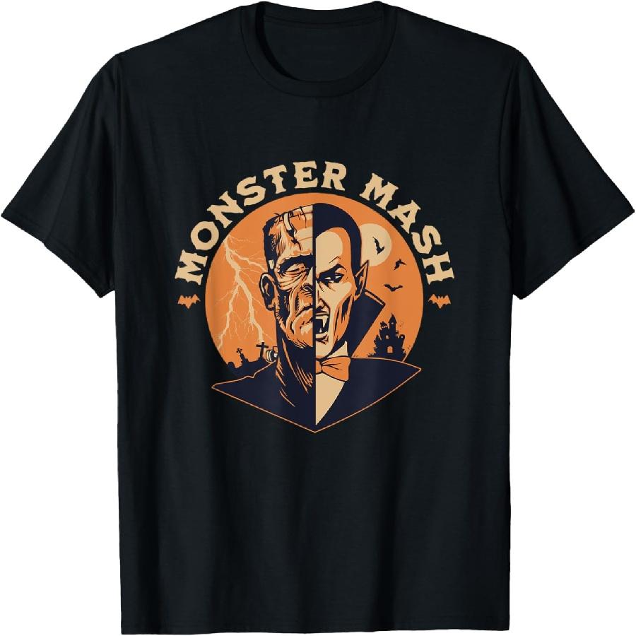Футболка Monster Mash Франкенштейн Дракула Хэллоуин XXXXXL чёрный