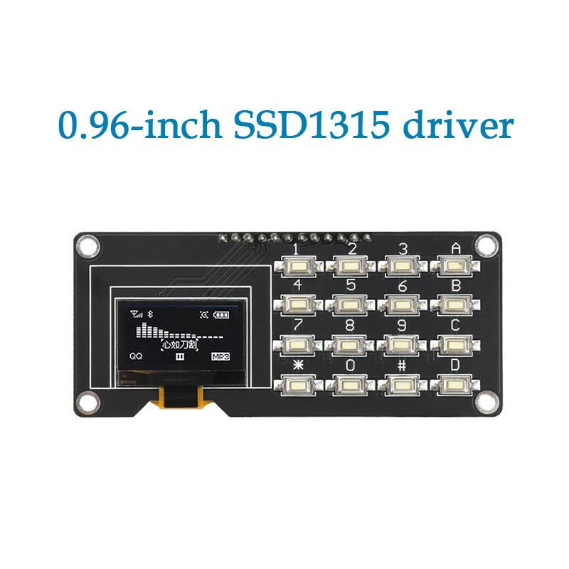 LIZAO 0.96/1.3-inch OLED Display Module with 4x4 Keypad, SSD1106/SSD1315 Driver, 16-Pin Buttons for Arduino Projects