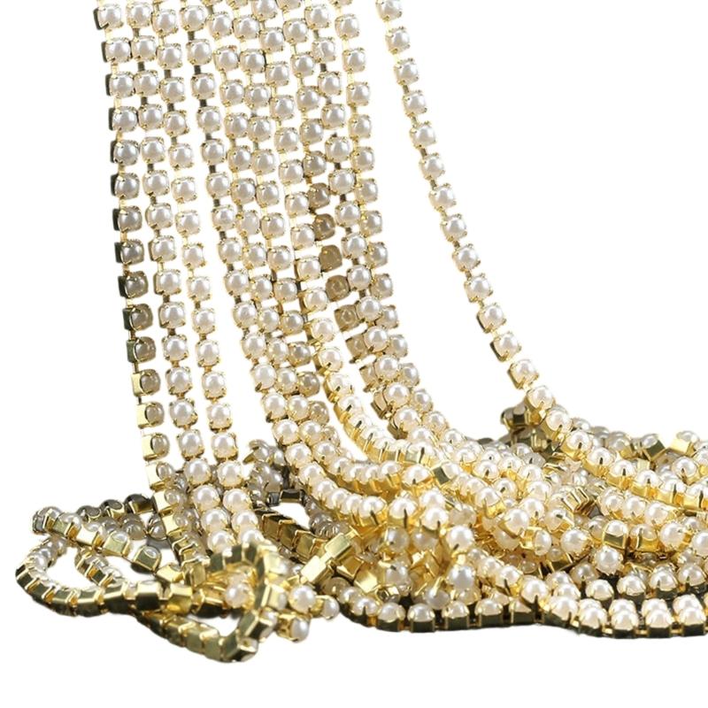 Rhinestones Close Chain Sew On Glass Rhinestones Trim Rhinestones Chain Rhinestones Cup Chain for DIY Craft Decorations