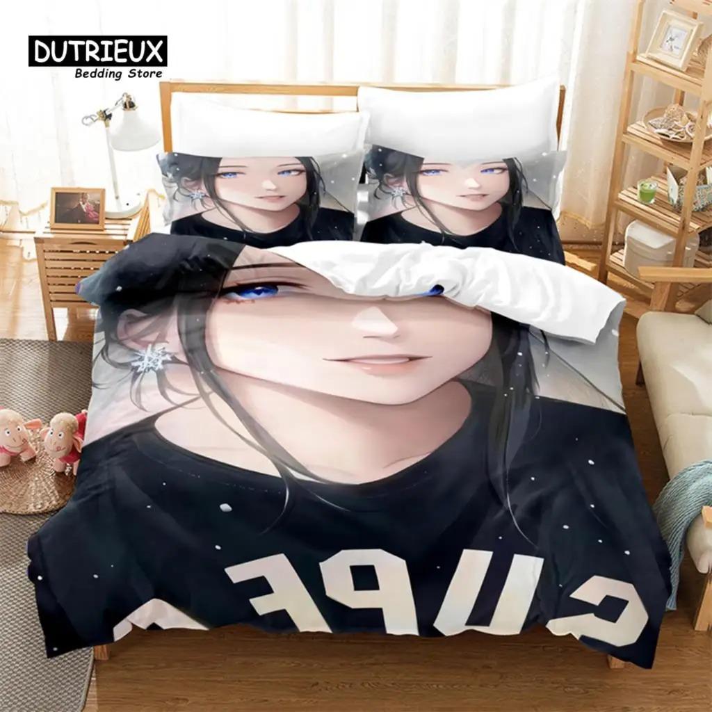 

Anime Girl Duvet Cover Set, Fashion Bedding Set, Soft Comfortable Breathable Duvet Cover, For Bedroom Guest Room Decor EU Single 135x200cm