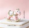 Colorful Rocking Horse Jewelry Box Enamel Crystal Trinket Box Decorative Gift Ornament