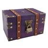 Vintage Wooden Treasure Chest Box with Lock Rectangle Antique Wood Jewelry Storage Box Decorative Handmade Case